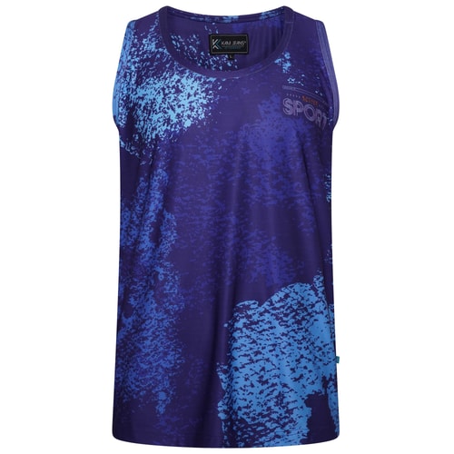 KAM Active Performance Printed Mesh Vest Blue